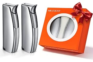 Tändare i metall - 2-pack, vindtät, justerbar flamma, uppladdningsbar butan, för ljus, camping, gåvor (gas ingår inte)