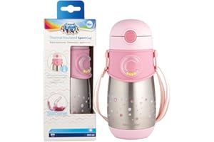 CANPOL BABIES ISO Trinkflasche 300 ml mit Strohhalm für Kinder ab 12 Monaten pink