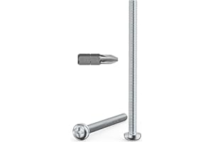 Valorada 20Pcs M4 Screws, M4 x 60mm Pan Head Machine Screws, Phillips Drive, Fully Threaded, Zinc Steel, Bright Finish with Bit