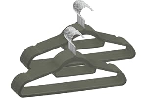 ABHENG 30 Unidad Percha de Terciopelo, Muescas Antideslizantes, Suaves, Finas, Gancho Giratorio 360°, con Barra Corbata, Ahorro de Espacio, 43,5 x 0,6 x 22,5 cm (L x B x H), Gris, AFY0430G