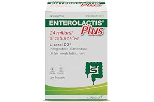 Enterolactis Plus, confezione da 14 bustine: fermenti lattici, probiotici, supporto per equilibrare la flora intestinale alterata