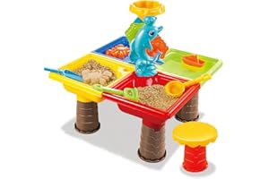 JAWSEU Tavolo da Gioco per Bambini con Sabbia E Acqua, Tavolo da Gioco Sabbia E Acqua, Giocattolo per Sandbox da Tavolo per attività per Bambini, Set di Giocattoli da Spiaggia per Ragazzi Ragazze