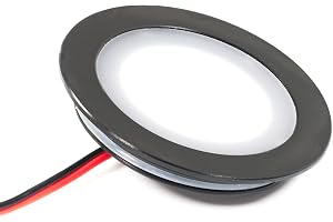VBLED® Mini LED infälld spotlight extra platt (12 mm installationsdjup) aluminium svart varm vit 0,9 W dimbar 12 V IP67 för b