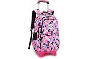 BOZONLI Dziewczęcy Plecak na Kółkach Urocza Tornister na Kółkach dla Uczniów Szkół Podstawowych