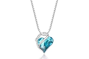CERSLIMO Heart Diamond Necklace for Girls - Crystal Heart Pendant, Kids Jewellery Gifts for Birthday, Christmas - Children's Necklace