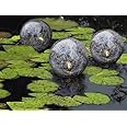 Spetebo Schwimmende LED Solarkugeln aus Glas 3er Set Solar Kugeln