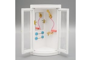 Odoria Casa de muñecas a escala 1/12 en miniatura para baño, ducha, accesorios de muebles