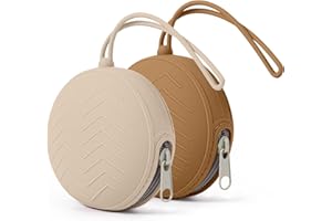 MEQUER Silikon Schnullerbox 2 Pack, BPA-Freiem Silikon Schnullertasche Aufbewahrung Für 2 Schnuller, Tragbare Schnulleraufbewahrung Box Grau und Braun