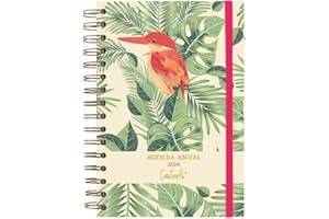 Casterli 84082 - Agenda Anual 2024 - Día página, tamaño A5 (DARK GARDEN)