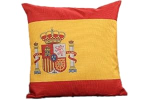 BEITO Plaza De España Bandera De Lino De Algodón Throw Almohada Decorativa Caja De La Cubierta Del Amortiguador 18 * 18inch