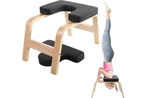 ‎REDCAMP REDCAMP Yoga kopfstandhocker, Yoga Inversion Bank mit Holzrahmen und PU Pads, Entlasten Müdigkeit Balance Training, Loading 330Lbs