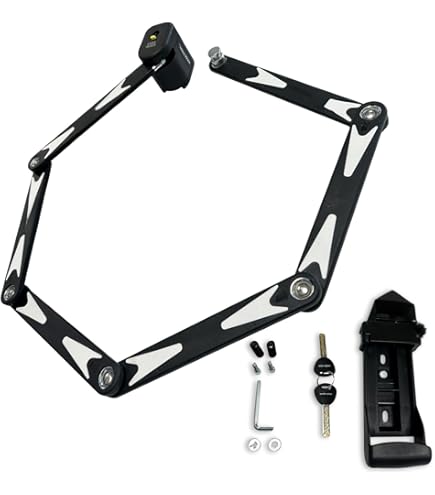 ABUS Bordo 6200K 90 SH flexibel vouwslot met houder - het slotlichaam kan 360 graden worden gedraaid - Veiligheid door gehard staal en XPlus-cilinder - 94 cm, zwart