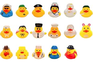 WANGCL 17 stycken gummi-bad-anka leksaker, färgglada gummiankor för jeep Ducking float bath, söt badanka leksak för babyparty