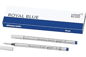Montblanc Fineliner Refills (B) Royal Blue 124500 – Refill Cartridge with a Broad Tip for Montblanc Fineliner and Rollerball Pens – 2 x Blue Refills