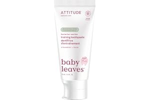 ATTITUDE Baby & Child Fluoride-Free Training Toothpaste, Natural, Vegan, EWG Verified, Strawberry, 75 Grams