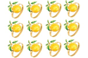 Hopbucan 12 StüCk Zitronen- Sommer-Serviettenhalter Tropische FrüChte Serviettenschnallen-Dekoration für Sommer-Geburtstags-Hochzeitsfeier