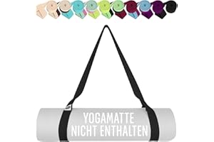 TECEUM Premium Yogamatte Tragegurt – Extra Weich & Dick aus Baumwolle – Hautfreundlich & Rutschfest – Verstellbarer Mattenhalter Yoga Mat Strap für Alle Matten [Matte nicht enthalten]