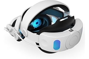 GEEKERA Head Strap with Battery for Meta Quest 3, Adjustable 6000mah Fast Charging Battery Pack for Quest 3, Comfort Elite Head Strap with Battery, Protective Silicone Sleeve, Tempered Glass Film