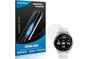 SWIDO Panzer Schutz Folie kompatibel mit Garmin Venu 2 Plus 43mm, Displayschutzfolie, Panzerglas Folie, Ultra-Klar, 2 Stück, Made in Germany