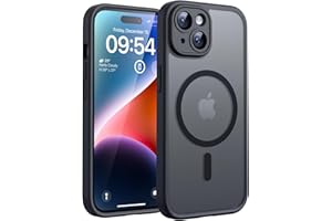 TOCOL Cover Magnetica per iPhone 14 6,1 Pollic, Compatibile con MagSafe, Protezione Fotocamera Integrata, Custodia Antiurto Traslucida Opaca, Nero