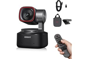 OBSBOT Tiny 2 PTZ 4K - Webcam de 1/1,5" CMOS 4X, Enfoque más rápido, USB 3.0, Transferencia de Datos 10 Veces más rápida, Control por Voz, con Tiny Smart Remote 2