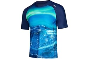 SURFEASY Men's Short Sleeve Rash Vest Swim Shirt, UPF 50+ Sun Protection Quick Dry Rashguard