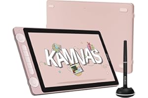 HUION Kamvas 13 Gen3 2024 Tablette Graphique avec Écran, Tablette de Dessin 13.3" avec Verre Canvas Anti-Étincelles, Pentech 4.0, Pression du Stylet 16384, Double Molette pour PC, Mac, Android, Rose