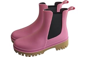 A2Z Ladies Girls Teens Wellington Chelsea Boots Waterproof Slip-On Ankle School Office Rain Wellies Non-Slip Sole PVC Outdoor Garden Festival Shoes Sizes UK 3-8
