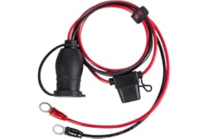 [UL Listed] YCIND 3/8" Eyelet Terminal to Female Cigarette Lighter Socket Battery Boost Cable Heavy-Duty 30A Fuse 12V/24V 12AWG Cord 3Ft 1m