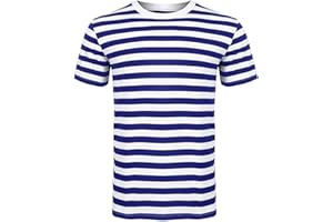 ANZEE DISCOVER THE NEW YOU T-shirt rayé unisexe à col rond et manches courtes en coton à col rond pour enfants vêtements d'été décontractés