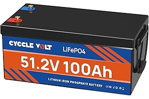 CYCCLEVOLT Batteria al litio CYCCLE VOLT 48V 100Ah LiFePO4, MAX. Batteria al litio 48V da 5120Wh ad alta capacità, BMS 100A integrato, perfetta per la nautica, i camper e l'energia solare off-grid