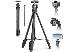 ULANZI Select TT51 Portable Tripod Stand I 360° Rotable Ball Head I Hidden Cold Shoe Phone Holder I 600g Lightweigt I 1.38m/51in Long I 5 Section Extenable Vlog Tripod
