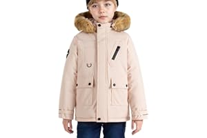 SEAUR Manteaux Enfant Garçon Parka d'hiver Automne Doudoune Chaud Veste Outdoor avec Capuche 5-14 ans