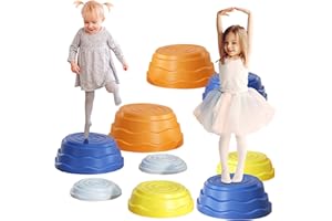 Homemari Stepping Stones Kids, Balance Board Kids, Obstacle Course Kids, Rainbow Crossing River Stones, Beam Game Sensory Play Outdoor Indoor, Stackable Non-Slip, Exercise Balance & Coordination