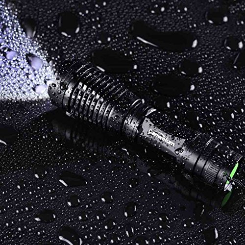 Canwelum Super-helle Aufladbare Cree T6 LED Taschenlampe, 5-Modus Dimmbare Außen Camping Zoom LED-Taschenlampe (A Komplett-Set mit 18650 Batterie Geschützt und Euro Ladegerät – CE Zertifiziert) - 6