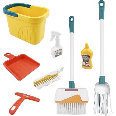 Kit Nettoyage Jouet Enfant - Balai Et Plumeau Extensible - Apprentissage Ménage - Chenille Douce - 48-72cm