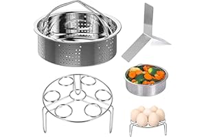 DILIREBA 3 Pezzi Set Rack Vapore, Acciaio Inossidabile Vapore, Set Supporto Vapore, Set Castelli Vapore, Supporto Vapor e Uovo, Divisore, Cestello Cottura Vapore, per Panini al Vapore, Mais, Pesce, Gnocchi