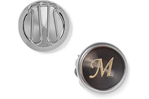 BRERA 67 - Copribottoni Camicia Uomo con Iniziali, Copri Bottoni Gioiello Made in Italy Personalizzabili, Copribottone polso argento con Lettera, Accessori eleganti per polsini, Idea Regalo Uomo