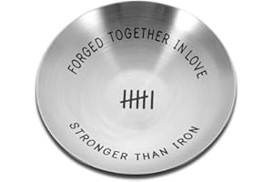 FLEURE ESME 6th Anniversary Iron Gifts for Her Him 6 Year Wedding Anniversary Iron Gifts for Wife Husband Couples 6th Anniversary for Him 6 Year Anniversary Decorations for Women Men 4" Ring Holder Tray Christmas