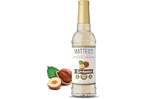 Matteo's Sugar Free Coffee Flavoring Syrup, Hazelnut, Delicious Coffee Syrup, 0 Calorie, 0 Sugar Coffee Syrups, Keto Friendly, 25.4 Oz, 1-Pack