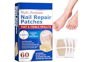 CJBIN Fungal Nail Treatment Patches, 60 Peices Nail Repair Patches, Toe Nail Correction Patches, Anti Fungal Nail Patches, Toe Nail Fungal Treatment Patch for Discoloured Damaged Fungal Nails