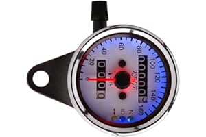 KIMISS Tachimetro per moto, Contachilometri universale per moto, Contachilometri Segnale doppio display digitale KM/H (argento)