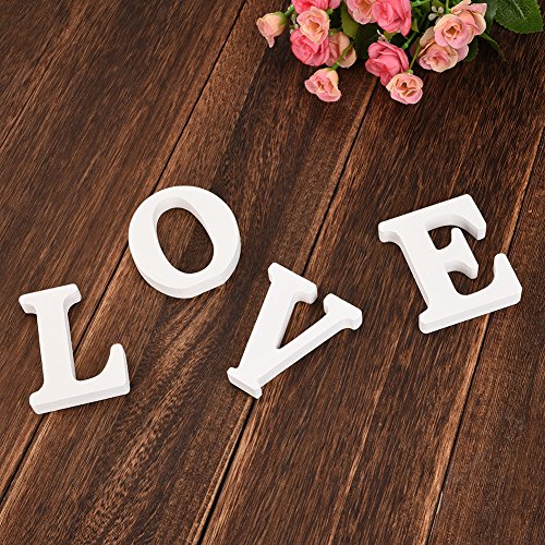 Mr & Mrs Love Hochzeit Deko Holzbuchstaben Tischdeko Ehe Zimmer Deko Wedding Decoration LianLe (Weiß Love) - 6
