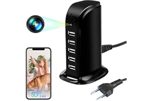 5G Cámara Espía Oculta WiFi, Mini Camaras Espias USB Cargador 1080P HD, Micro Camera Espia Camuflada de Vigilancia con Detecc