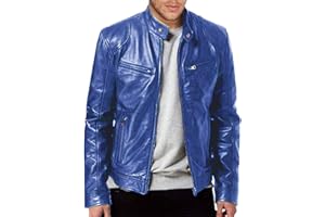 LIADDKV Veste en cuir PU pour homme, noir, couleur unie, blouson de motard, chaud, coupe-vent, avec poches, pour les sports de plein air, style vintage