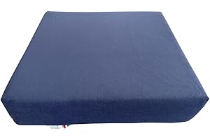 GM Coussin Anti-escarres pour Fauteuil Roulant 42x42x8 cm Coussin de Chaise en Mousse à mémoire de Forme et polyuréthane pour Personnes âgées Made in Italy (Bleu)