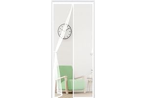 AIBINGBAO Moustiquaire Porte Fenetre Magnetique 130x200cm(51x79inch) Moustiquaire Porte Fenetre Magnetique Store Moustiquaire Fermeture Automatique pour Porte d Entrée Intérieur/Patio/Coulissante, Blanc