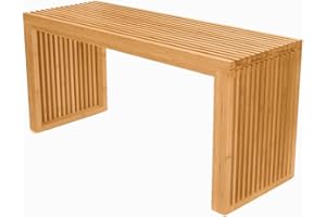 APRTAT Bamboo Dining Bench,Indoor Storage Bench Wood | Kitchen & Living Room Furniture-35.43L x 12.99W x 16.93H in Nature