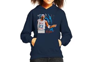 VINTRO Michael Jordan Kinder Kapuzen-Sweatshirt Original Portrait von Sidney Maurer Professionell bedruckt
