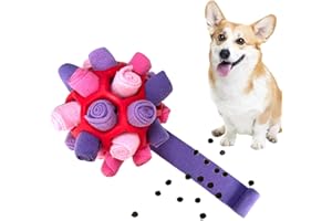 YEENER Schnüffelball für Hunde Hundespielzeug Unzerbrechlich Ball Interaktives Spielzeug Snuffle Toys Haustier Puzzle Ball Toy für Kleine Mitte Groß Hunde (Rosa Violett, Orbicular-20CM)